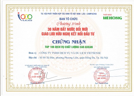 Vietsense Travel Đón Nhận Vinh Danh Top 100 Sản Phẩm - Dịch Vụ Chất Lượng Cao Asean Vietsense Travel Đón Nhận Vinh Danh Top 100 Sản Phẩm - Dịch Vụ Chất Lượng Cao Asean